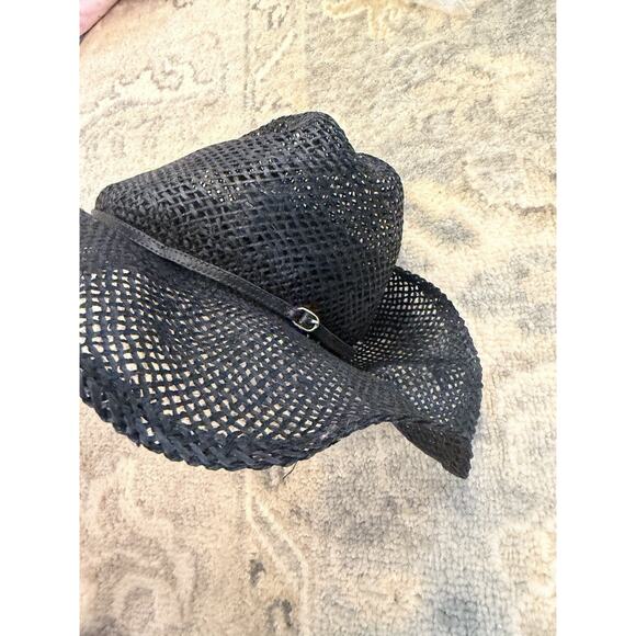 Janessa Leone Aiden Straw Cowboy Hat Black M NWT READ $298 main image 9